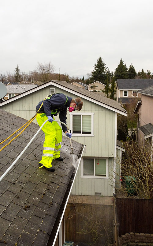 gutter cleaning professional cleaning gutter with sprayer